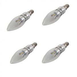 4PCS Dimmable E14 3W 300lm 6000K 6-SMD 5630 Ampoule LED Blanc Chaud/Blanc - Argent (AC 85-265V)