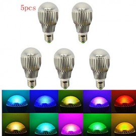 pièces E27 5W RGB avec télécommande ampoule LED RGB multicolore (85-265V)