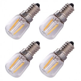 4PCS E14 2W Ampoule à Filament LED Blanc Chaud 3000K 150lm - Argent Transparent (AC 220V)