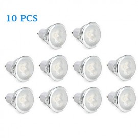 Spot LED GU10 6W 3 LED haute puissance 310 lm Blanc Chaud / Blanc Naturel V 10 pcs