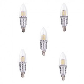 pièces 9W E14 45XSDM2835 couleur blanc froid coque argentée Led bougie filetage ampoule Led lustre lampes AC220-240V