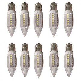 10PCS E14 33LED SMD2835 300-400LM Blanc Chaud/Blanc Décoratif/Étanche AC220-240V