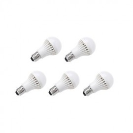 Ampoules Globe LED 5W E26/E27 A60(A19) 18 SMD 2835 400-450 lm Blanc Chaud / Blanc Froid V 5 pcs