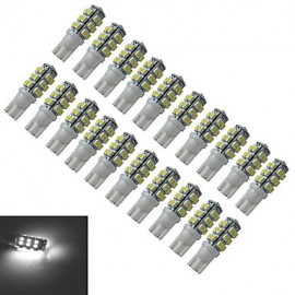 20 pièces T10 1.5W 25X3528SMD 100LM 6000-6500K lumière de voiture LED blanc froid (DC 12V)