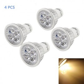 pièces GU10 4W variable 400lm 3500K lumière chaude 4 lampes LED-argent (AC 110V)