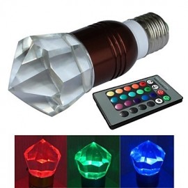 Ampoules globe , E26/E27 3 W 1 LED haute puissance LM RGB V