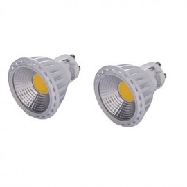 Projecteur LED COB GU10 6W à intensité variable, blanc/blanc chaud, 450lm, 6000K/3000K (AC110-120V), 2 pièces