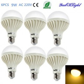 pièces E27 9 W 15 * SMD5630 700LM 3000 K lumière blanche chaude LED ampoules globe à économie d'énergie (AC 220 V)