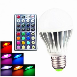 pièces E26/E27 /B22 9W 3 pièces haute puissance LED 550LM RGB A60 variable/télécommandé ampoule Globe AC110-240V