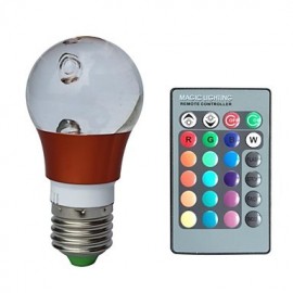 Ampoule LED en cristal E27 3 W RVB 16 couleurs avec télécommande (AC 100-220 V)