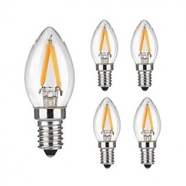 pcs 2W E14 Ampoules à Filament LED 2 COB 200 lm Blanc Chaud Intensité Variable / Décorative V