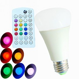 pièce E26/E27 9W variable/contrôlée par la musique/télécommandée/ampoule Globe LED RVB décorative V