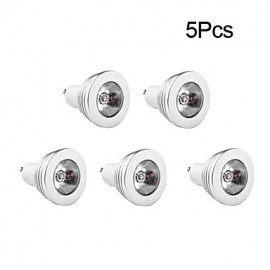 Spot LED GU10 3W 1 LED haute puissance 150 lm RGB V 5 pcs