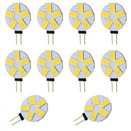 Ampoule LED G4 ronde lumineuse 3W 15 SMD 5730 pour voiture RV intérieur blanc chaud/froid 12-24V DC (10 pièces)