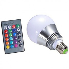 Ampoule LED 5W E27 RGB, lampe télécommandée AC85-265V