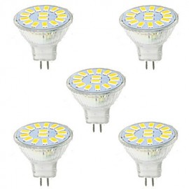 5W GU4(MR11) Lumière de Décoration MR11 15 SMD 5730 480LM lm Blanc Chaud / Blanc Froid Décoratif 9-30 V 5 pcs