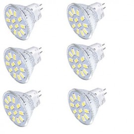 Projecteur LED MR11 4W, blanc chaud/blanc 3000K /6000K 350lm 15-SMD5733 (AC/DC12V), 6 pièces