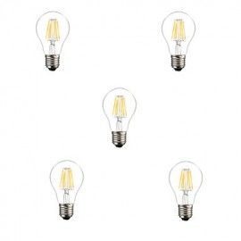 pièces A60 6W E27 600LM 360 degrés couleur blanc chaud/froid Edison lampe à Filament LED (AC85-265V)