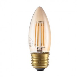 Ampoules à filament LED 3,5W E26 B10 4 COB 300 lm Ambre Dimmable 120V 1 pcs