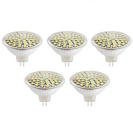 pièces 60LED s GU10/MR16 SMD2835 LED projecteur 5W corps en verre résistant à la chaleur ampoule LED blanc froid/chaud lumière (AC220-240V)