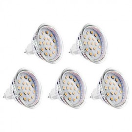 Spot LED 4W GU5.3(MR16) MR16 15 SMD 2835 300 lm Blanc Chaud DC 12 / AC 12 V 5 pcs