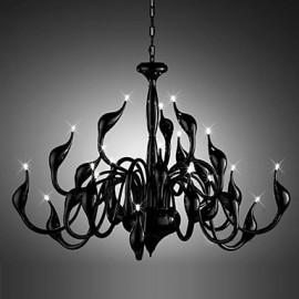 Lustre Moderne Lumière 24 Lumières LED G4 Peinture Noire/Ampoule Incluse/Salon/Chambre