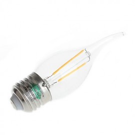 Zweihnder E27 2W 180LM 3000-3500K LED noyau de filament de tungstène lumière chaude bougie (AC 220-240V, 4 pièces)