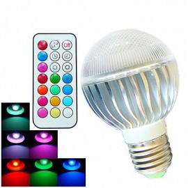 pcs E26/E27 8W Haute Puissance LED Dimmable / Télécommandé / Décoratif RGB LED Ampoules Globe V