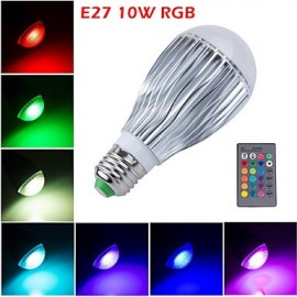 E27 10W LED RGB lampe magique ampoule projecteur à changement de couleur avec télécommande (85-265V)