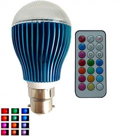 pièces B22 9W 3X3W LED variable/21 touches télécommandées/décoratives RGB LED ampoules globe AC85-265V