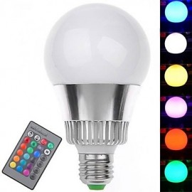 Ampoules Globe LED E26/E27 7W 1 LED Haute Puissance 350-400 lm RGB Télécommandée V