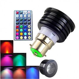 pièces B22 4W haute puissance LED variable/32 touches télécommandées/décoratif RGB LED projecteur V