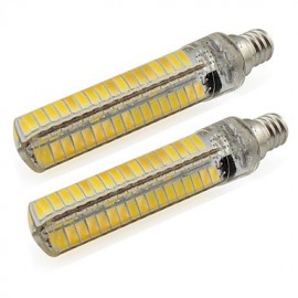 Ampoule de bougie en cristal LED E12 en silicone à intensité variable 5W pour lustres AC 110V ou 220V 136 SMD 5730 500Lm blanc chaud/froid (2 pièces)