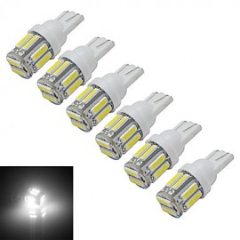 pièces T10 3W 10X7020SMD 210LM 6000-6500K lumière de voiture LED blanc froid (DC 12V)