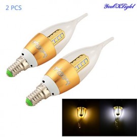 pièces E14 3W 300lm 3000K/6000K 16 x SMD2835 lampe à bougie LED blanc chaud/blanc-or/argent (AC 85 ~ 265 V)