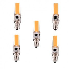 5Pcs Dimmable 5W E12 LED Bi-pin Light T 1 COB 400-500 lm Blanc Chaud / Blanc Froid (V)