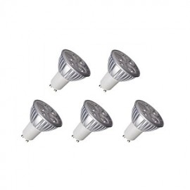 Spot LED GU10 3W MR16 3 LED haute puissance 250-300 lm Blanc chaud / Blanc froid V 5 pcs