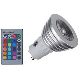 Ampoules LED GU10/GU5.3/E27/E14 à intensité variable, projecteur à couleur changeante 3 W RVB avec télécommande IR, éclairage d'ambiance pour la décoration de la maison (AC 85-265 V)