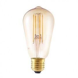 Ampoules à filament LED 4W E27 ST58LF 4 COB 350 lm Ambre Intensité variable / Décorative V 1 pcs