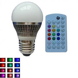 pièces E27 4W 1X ampoules globe LED haute puissance à intensité variable/contrôlée par la musique/télécommandée RGB LED AC85-265V