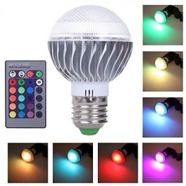 E27 3W RVB avec télécommande Ampoule LED RVB multicolore (85-265V)