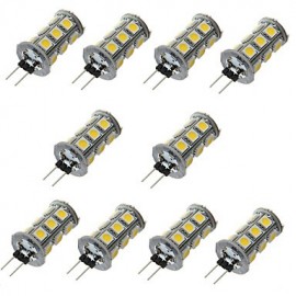 10 pièces G4 18LED SMD5050 200-300LM blanc chaud/blanc décoratif DC12V LED lumières à deux broches