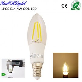 1 pièces E14 4xCOB 4W blanc chaud haute qualité Edison Filament lustre bougie lumière LED AC110-120V/220-240V