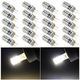 10 pièces G4 3W 24X SMD 3014 1200LM 2800-3500/6000-6500K blanc chaud/blanc froid lumières à deux broches DC 12V