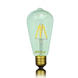 E26 E27 220V 2200K-2700K 200-300Lm ST64 3W 4LED Ampoule Edison Rétro Ampoule LED