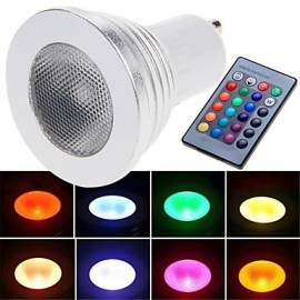 Spot LED 3W E26/E27 1 LED Haute Puissance 180 lm RGB Télécommandé