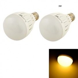 Ampoules Globe LED E27 3W 6 * SMD5730 260LM, lumière blanche chaude (AC85-265V/110-120V/220-240V), 2 pièces