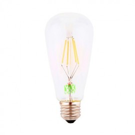 4W E26/E27 Ampoules à Filament LED ST64 4 COB 300-400 lm Blanc Froid Décoratif 1 pcs