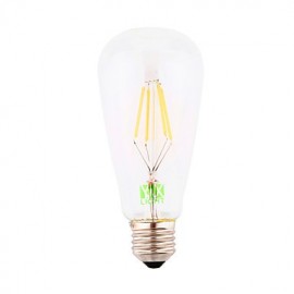 4W E26/E27 Ampoules à Filament LED ST64 4 COB 300-400 lm Blanc Chaud Décoratif 1 pcs