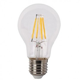 Ampoule à intensité variable 4W E26/E27 Ampoules à filament LED A60(A19) 4 COB 400 lm Blanc chaud 110V-130V ou (220V-240V) à intensité variable 1 pièce